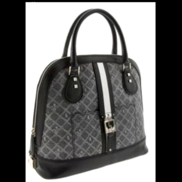 Gwen Stefani L.A.M.B. Kingston Montego Bowler Bag in Silver Gray Black .#343 - Picture 3 of 16